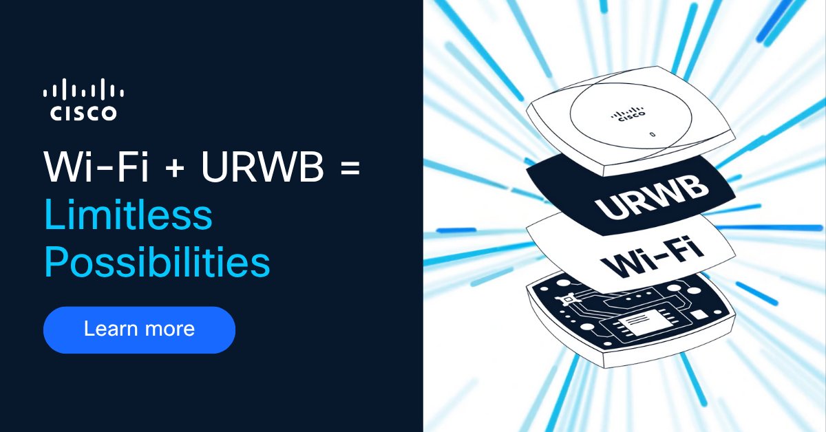 CiscoIIoT's tweet image. Cisco’s Wi-Fi and Ultra-Reliable Wireless Backhaul unified infrastructure delivers near-zero latency, seamless roaming, and reliable coverage for #AI, automation and mission-critical applications. Elevate your #wireless network to meet modern demands.
➡️ cs.co/6012fBhHs