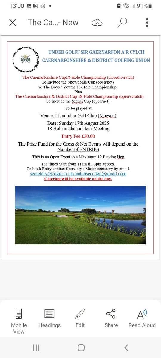 Caernarfonshire Golfing Union tweet media