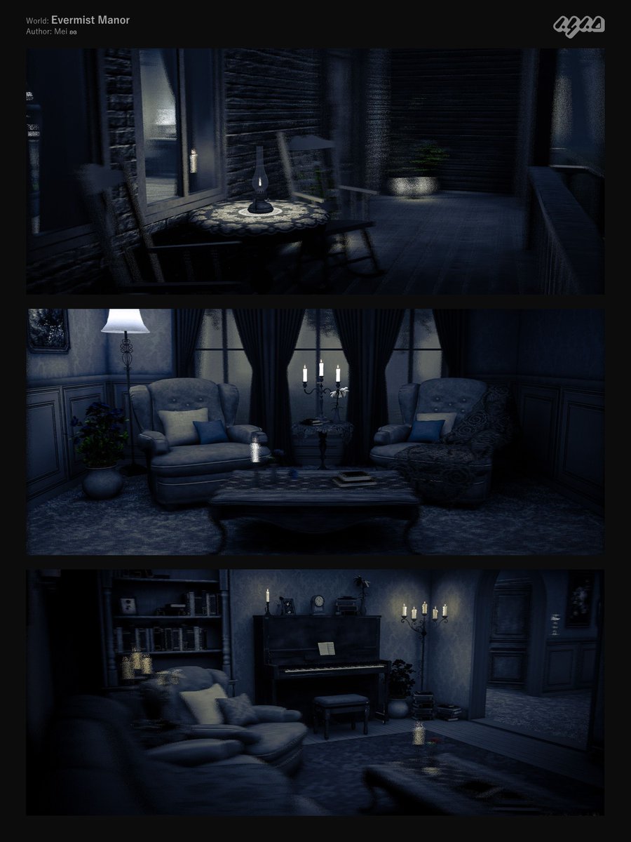 n4n0_VRC's tweet image. ひと気が無く空気が重く沈んでいる洋館のワールド
World: Evermist Manor
Author: Mei ʚɞ
#n4n0_pic
#VRChat_world紹介
