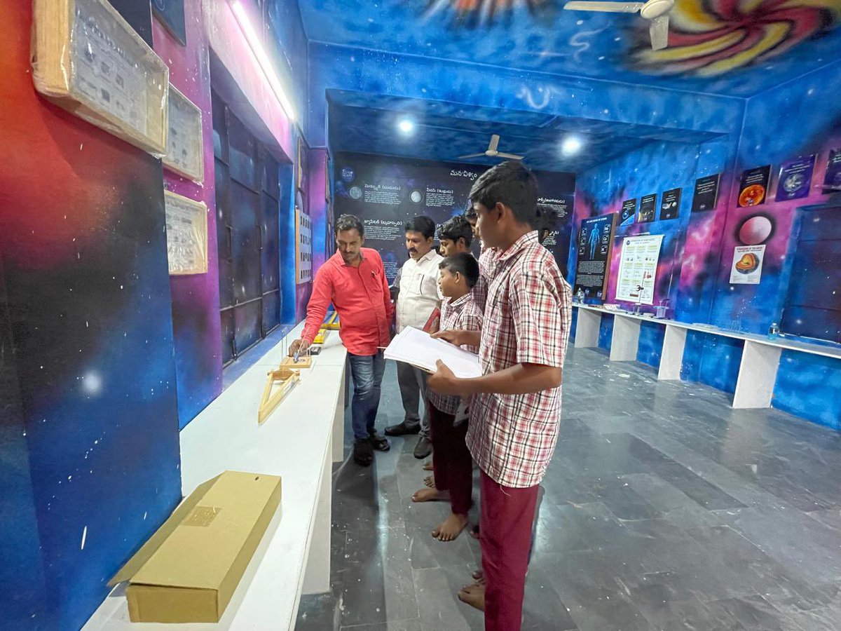 JacobBhoompag's tweet photo. 🔭Telangana’s First Astronomy Labs Open in Four Government Schools in Nirmal District

Inspired by HCM Sri A  @revanth_anumula Vision to Revolutionize Rural Education

🔭In a ground-breaking step that reflects Chief Minister A. Revanth Reddy’s vision of transforming public education, four cutting-edge Space Science Labs have been inaugurated in government schools across Nirmal district, Telangana. 

🪐This first-of-its-kind initiative in the state is a major stride in making scientific and space-based learning accessible to rural students.

With a total budget of ₹20 lakhs, these labs were established with strong backing from the district administration.

☄️Our government believes that talent exists equally in all corners of the state—what lacks is opportunity. This initiative is an effort to ensure rural children get that opportunity,” the Chief Minister had said in an earlier address, encouraging science-led reforms in education.

The labs have been inaugurated at:
•Kasturba Gandhi Girls School, Ananthapet, Nirmal Mandal
•ZP High School, Son Village, Son Mandal
•ZP High School, Poschal Village, Mamada Mandal
•ZP High School, Bosi Village, Tanoor Mandal

A Collector’s Bold Step

The visionary leadership of the Nirmal District @Collector_NML @Abhilasha18IAS turned the Chief Minister’s ideas into action. These labs bring state-of-the-art infrastructure into government classrooms, giving students their first direct interaction with astronomy and space research tools.

Each lab features:
•High-Resolution Telescope
•Virtual Reality Headset
•Smart TV with 3D Simulations
•Scientific Models of Satellites, Planets, and the Solar System

A Universe of Learning Opens for Rural Students

Through interactive and virtual tools, students will now explore complex scientific subjects like planetary motion, stellar formation, space technology, and satellite engineering, biology and physics subjects previously accessible only in elite institutions.

This initiative is aligned with CM Revanth Reddy’s broader vision for empowerment in government schools, especially for students from socially and economically disadvantaged backgrounds.

Outcomes and Impact
•Early identification of science talent from rural areas
•Increased interest in space research, technology, and innovation
•A stepping stone to careers in #ISRO, #DRDO, #NASA, and other global platforms
•Empowerment of first-generation learners through experiential learning

“This is more than an educational project—it’s a social transformation. A young girl from Ananthapet or a boy from Bosi can now imagine becoming an astronaut or a scientist,” said the Collector.

Setting a Benchmark for Telangana

Nirmal district has now become a model for science and technology education in rural India. Inspired by the Chief Minister’s progressive education policies, and executed with dedication by district officials, these labs mark a historic moment in Telangana’s education reform journey.

@TelanganaCS @IASassociation