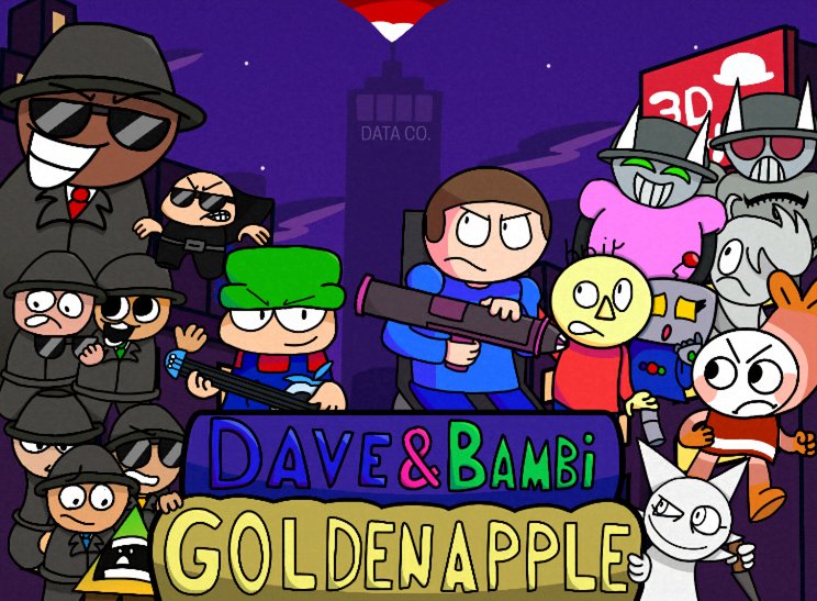 Sebluigi64's tweet image. Fanart for that one Golden Apple Movie AU thing by @Mr_Grembi (Finally, Art after 197482637274737 years 😭)
#daveandbambi