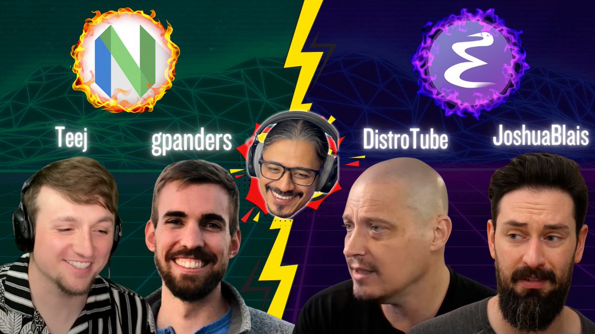 link_arzu's tweet image. Neovim vs Emacs | Roundtable w/ @teej_dv, DistroTube, Greg Anders & @realjoshuablais
(Video in 1st comment)