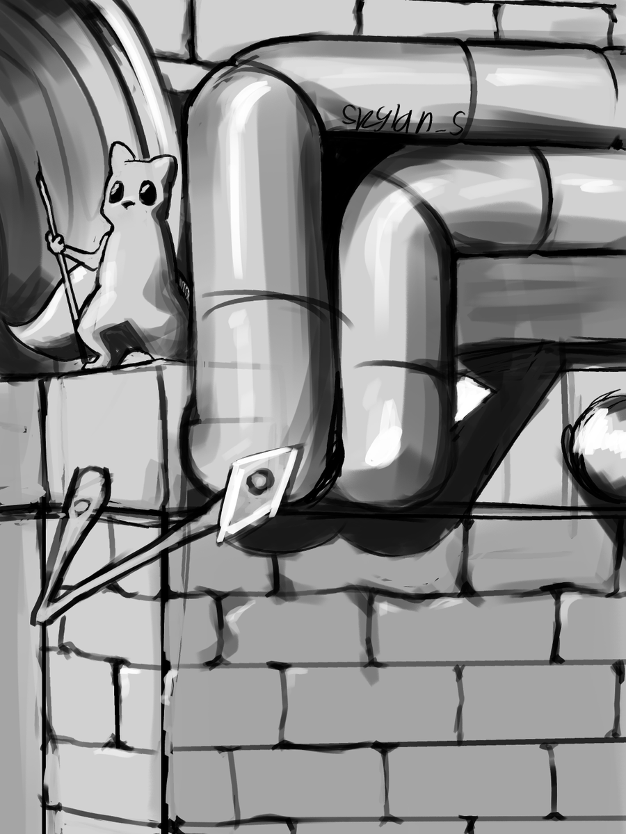 unappealing looking black n white doodle go