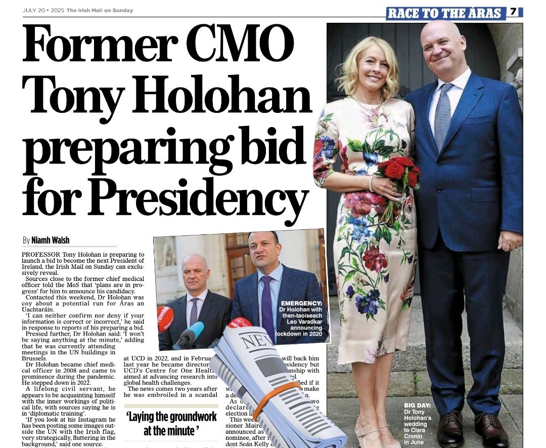 Editorialz's tweet image. Tony Holohan’s role in Ireland’s Covid debacle will be forever seared into our memories. As a key architect of the vaccination drive, he fuelled a ruthless campaign of coercion and deceit, propped up by sycophants like Tubridy and a deeply complicit MSM.
Countless lives were…