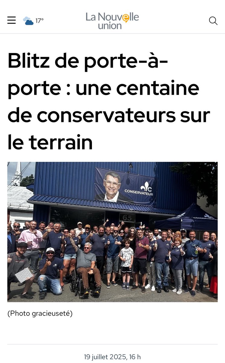 E_Duhaime's tweet image. Merci à tous les militants conservateurs qui, depuis des semaines, viennent faire du porte-à-porte ou des appels en vue d’identifier nos sympathisants dans Arthabaska-L’Érable.
Vous êtes toujours plus nombreux chaque semaine.
À pointer toujours plus de conservateurs.
Votre…