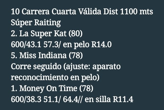 #Hipismo Súper Raiting para la 3ra y 4ta carreras válidas para el 5 y 6 Hipódromo #LaRinconada 20/07