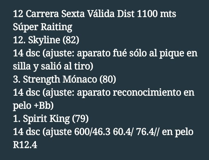#Hipismo Información del Súper Raiting para la 5ta y 6ta carreras válidas para el juego del 5 y 6 Hipódromo #LaRinconada Domingo 20/07 suerte y éxitos 👍