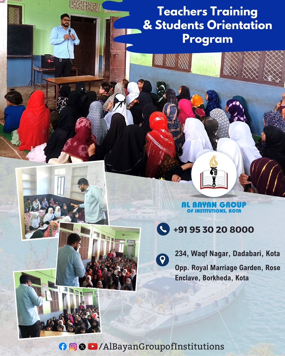 AlBayanKota's tweet photo. 📚 Teachers' Training &amp; Students' Orientation Program, Chhan, Sawai Madhopur

#EducationMatters #TeachersTraining #StudentOrientation #AlBayanGroupofInstitutions #AbEducationalConsultancy #MediaBuzz #SawaiMadhopur #Education #Kota #Albayan #AlBayanPublicSchool #Education4All https://t.co/ZdA7iwRtOm