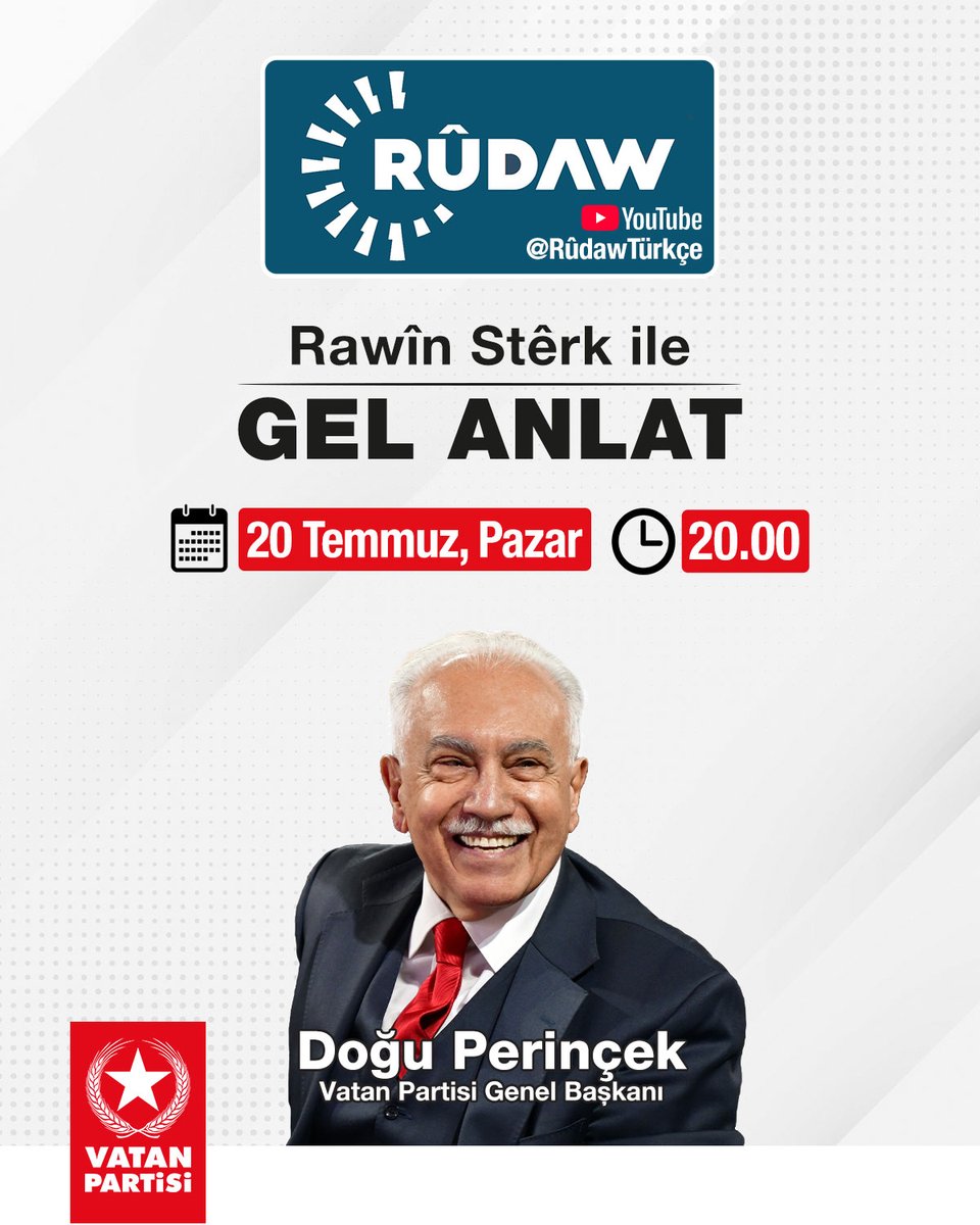 Bugün (20 Temmuz, Pazar) saat 20.00'de Rûdaw TV Türkçe Youtube kanalında Rawîn Stêrk'in sunduğu Gel Anlat programında PKK'nın silah bırakma sürecini konuşacağız.
