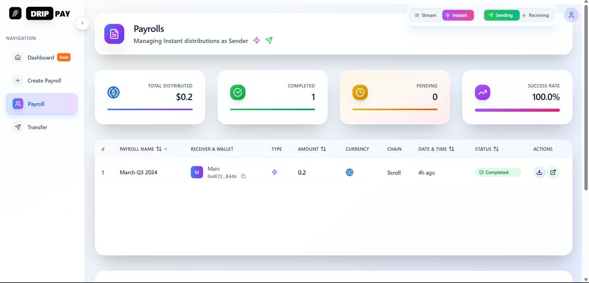 krishnpanchal14's tweet image. @_openeconomy Week 2:
Shipping never stop!
Just made USDC Instant Payroll on @Scroll_ZKP Mainnet.
- Keep records
- forgot manual spreadsheet headache
- tracking
- helps filing tax
What's next?
- This is not final, we are continuously building
- Perpetual streaming is under…