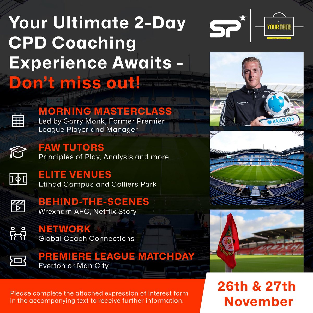 🔥 Elite CPD Coaching Event 🔥

2 Days. 2 Iconic Venues. 1 Unmissable Opportunity.

Step into the world of elite football with this exclusive CPD event — created for coaches who want to learn from the very best. Here’s your opportunity to:

✔️ Train with the Welsh FA at Colliers