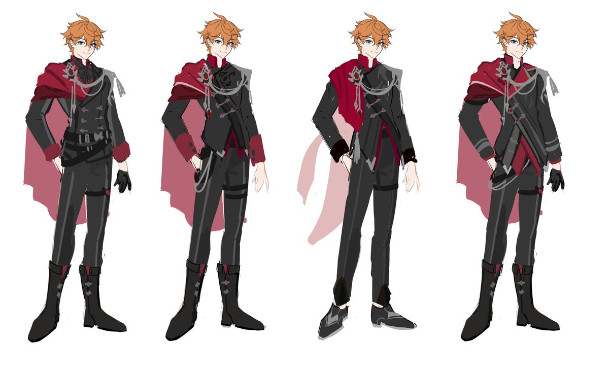 maouwci's tweet image. some very self indulgent designs I did for childe hehee