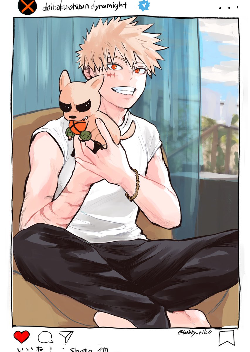bobby_riko's tweet image. 爆豪とバクドッグの妄想落書き