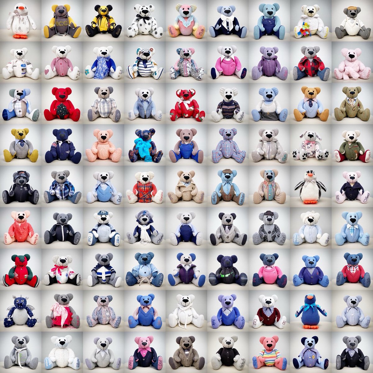 Just a few of our favourite memory bears from the last few weeks ! 🧸

All Memory Bears are one of a kind and made by hand from items of clothing or fabric sentimental to you, remembering a special time.

#memorybears #memorybear #memorial #handmade #keepsakebear #memories