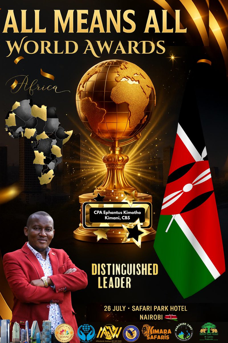 EphantusKim's tweet image. Honored and humbled to be recognized as a Distinguished Leader at the All Means All World Awards – Africa Edition.
This award is not just for me, but for every Kenyan and every dreamer working to make a difference.
See you on 26th July at Safari Park Hotel, Nairobi as we…