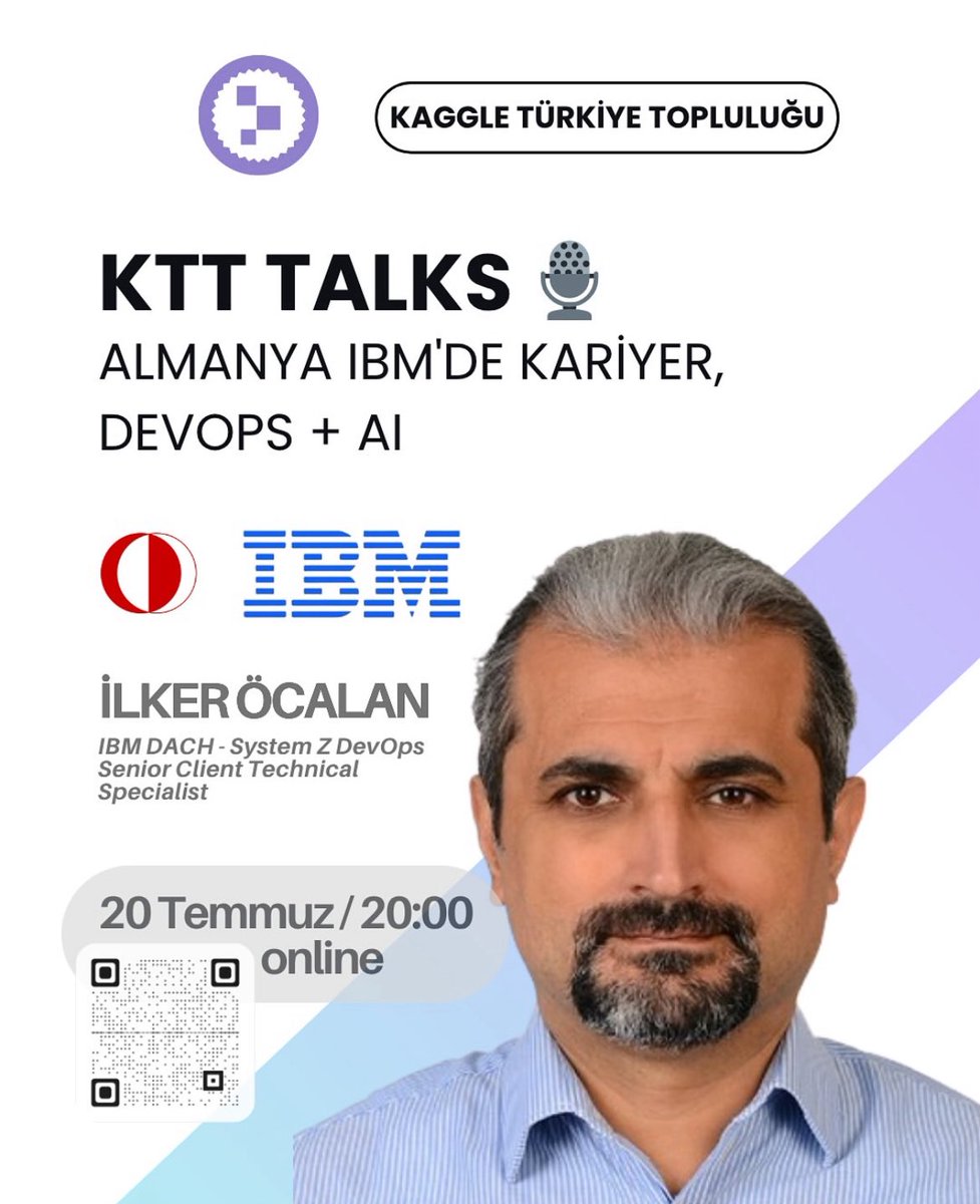 🎓 KTT Talks | Yeni Bölüm
🇩🇪 Almanya’da IBM’de kariyer, DevOps &amp; AI deneyimleri
🎙 Konuk: İlker Öcalan
📌 Konular:
• Global kariyer
• AI &amp; DevOps deneyimi
• Çalışma kültürü &amp; teknoloji trendleri
📅 20 Temmuz ⏰ 20:00
🔗 calendar.app.google/Hew8xKsTaRUMBm…