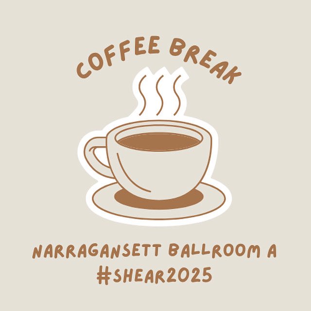 SHEARites's tweet image. In the need for coffee? Stop by the Narragansett Ballroom A for coffee and snacks. Coffee will be served from 8:30-11:00am.