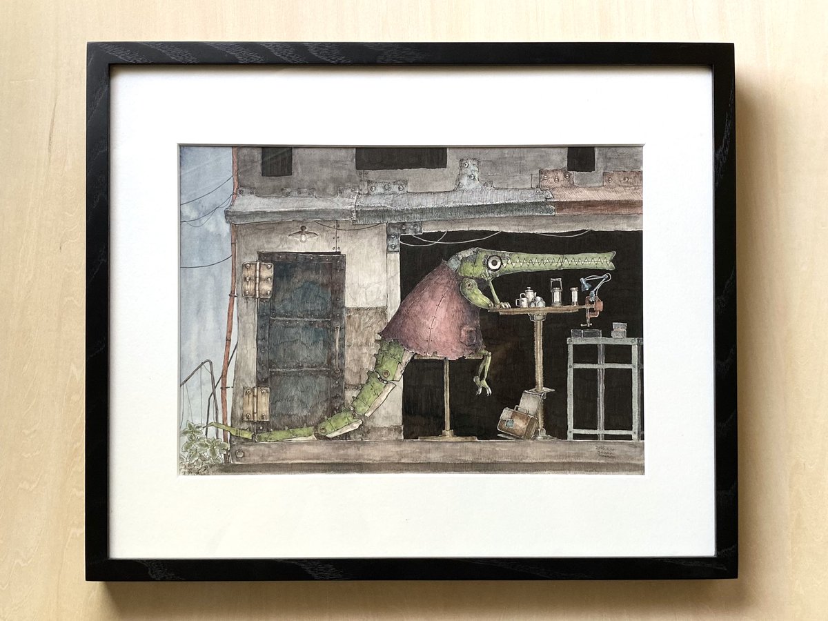 絵画/アート作品/イラスト/アクリル絵の具/ペン画/ワニ 現在販売中の作品の細部が見やすい画像がなかったのでオンライン