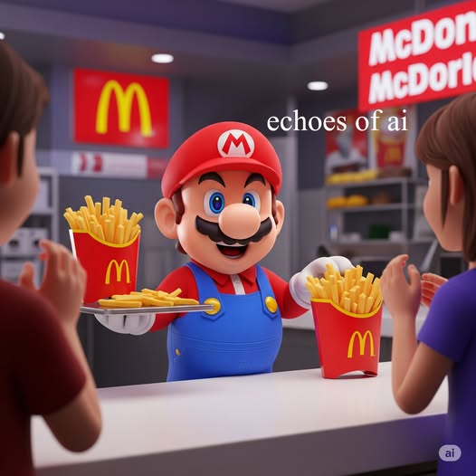 exploringaiw's tweet photo. 📷 "When saving the Princess doesn’t pay the bills... 📷 Mario’s got a shift at McDonald’s now!"
#SuperMario #MarioAtWork #McDonaldsVibes #AIArt #CrossoverChaos #RetroGaming #FastFoodFun #MarioShift #PixelPop #GamersUnite #FanArt #NintendoHumor #AIEdits #SurrealScenes https://t.co/XNeHsyWhGU