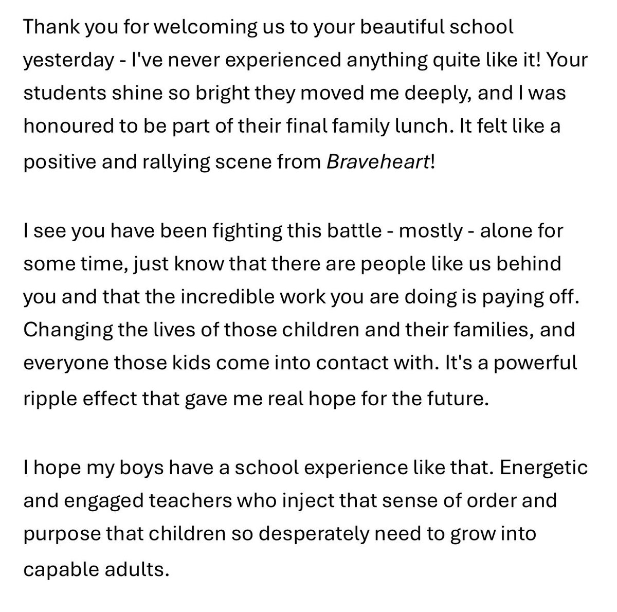 Miss_Snuffy's tweet image. Just reading this note from a guest to Michaela last week. ❤️