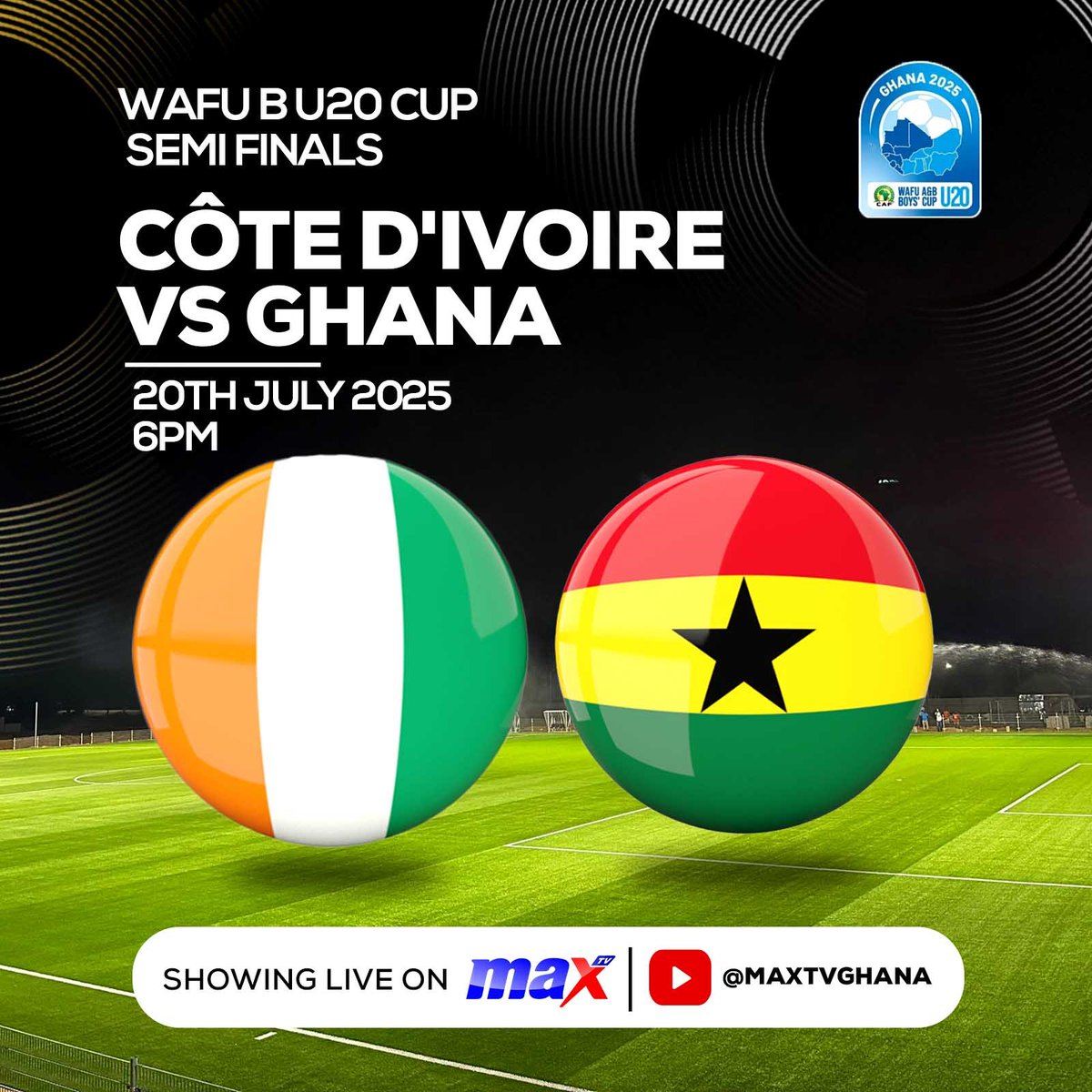 🚨WAFU B U20 SEMI FINALS
Who makes it to the finals? #nigeria #ghana #niger #cotedivoire
Catch all the action live on #MaxTV and our Youtube channel.

#MaxSports