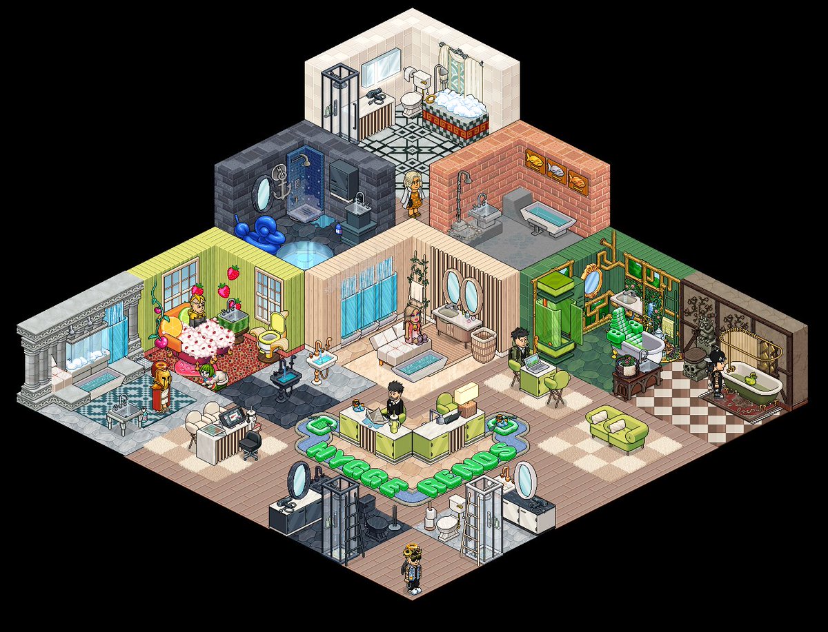 Hygge Reno’s, a bathroom renovation shop for the room competition <a href="/Habbo/">Habbo</a> #Habbo 🫧🛁