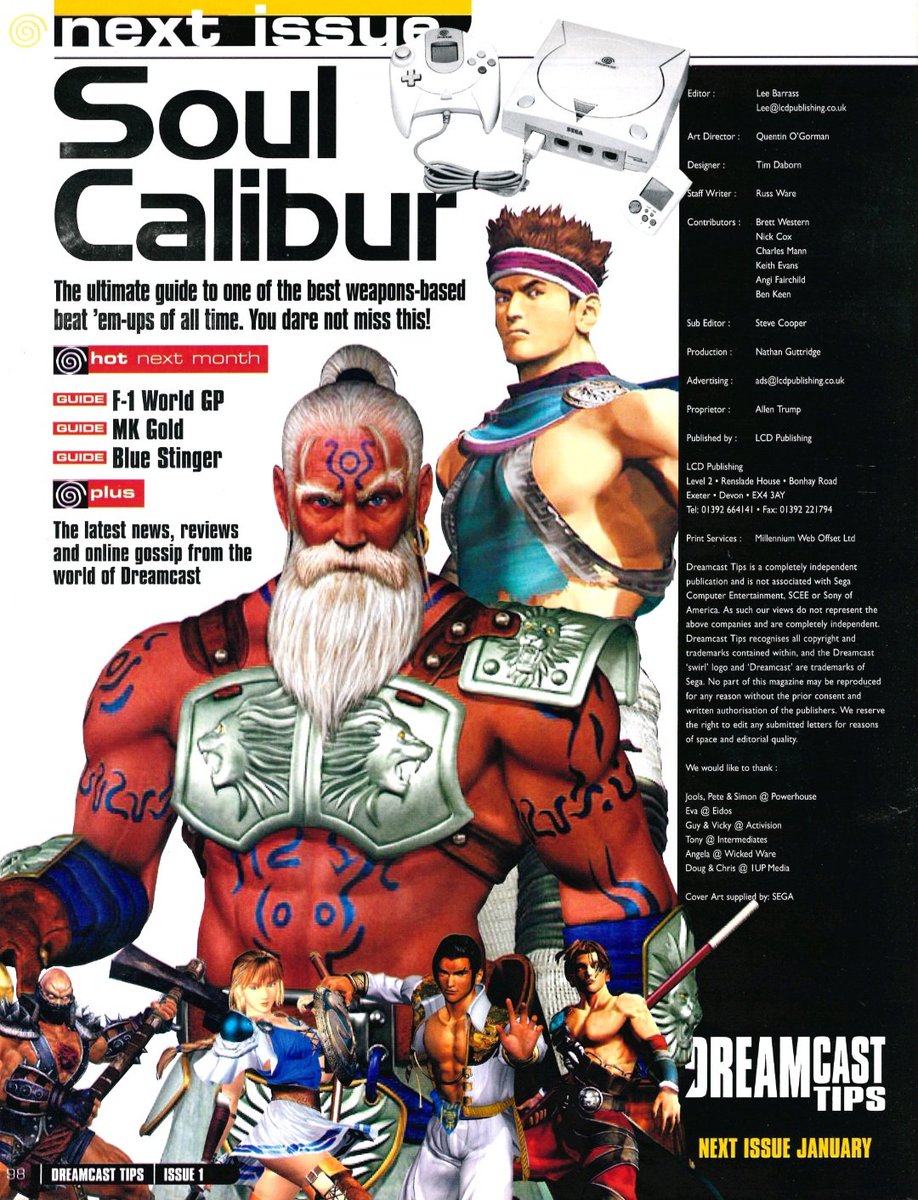 SegaMags's tweet image. Dreamcast Tips was an extremely short-lived title.
Lasting just a single issue, it contained large solutions to Dreamcast titles & had a small review section too.
There was a "next month" page, but sadly, issue 2 never saw the light of day.
#SegaMags #Dreamcasttips #Dreamcast