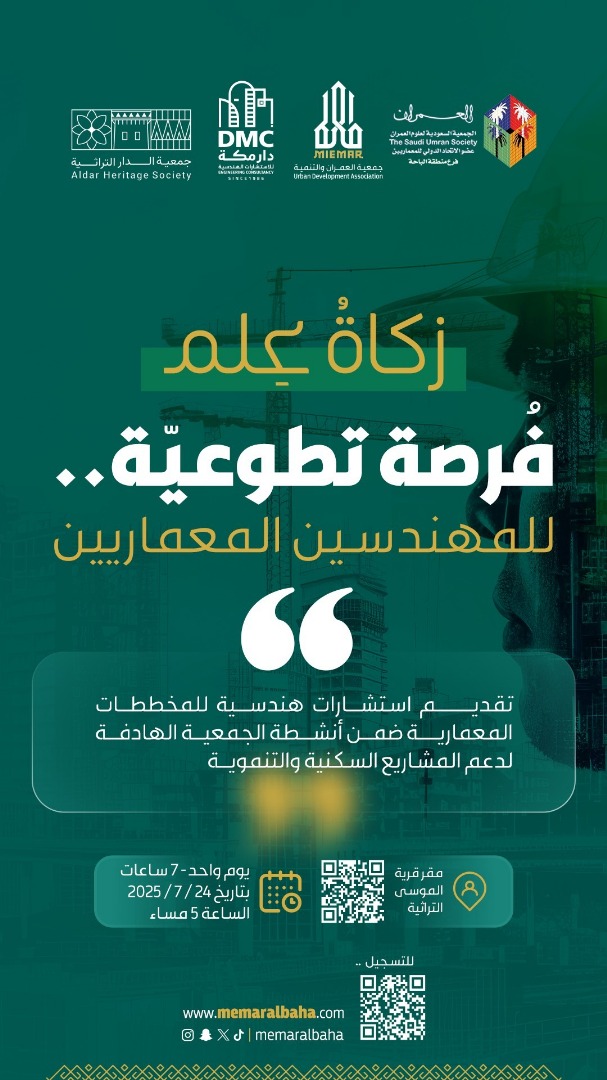 تعلن #جمعية_العمران_والتنمية
عن حاجتها إلى #مهندسین_معماريين متطوعين؛
لتقديم استشارات هندسية للمخططات المعمارية، وذلك ضمن أنشطة الجمعية الهادفة لدعم المشاريع السكنية والتنموية..

للتسجيل عبر الرابط:
forms.gle/SSzN5gKSK7rZey…