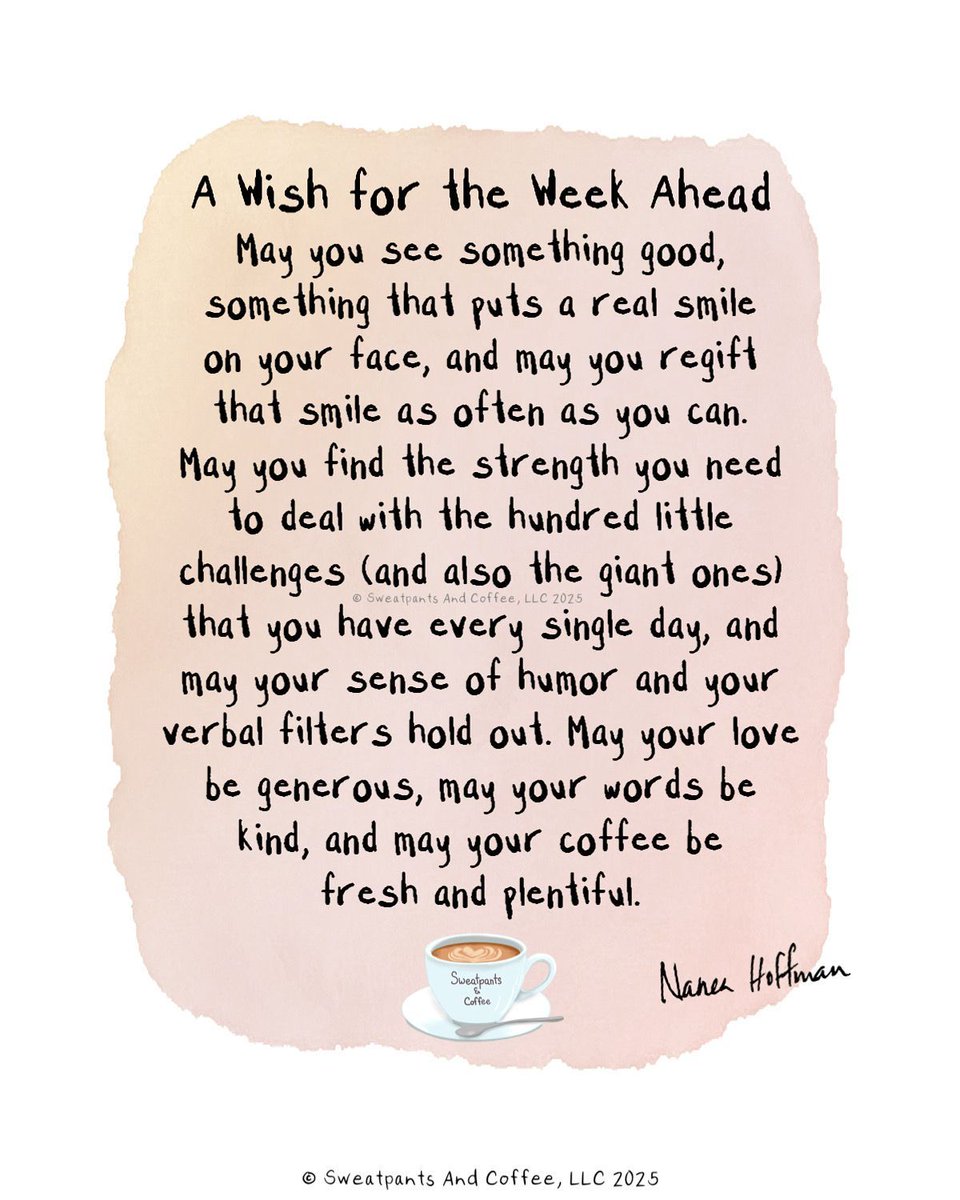 SweatpantsCafe's tweet image. A wish for the week ahead ♥️ ~ Nanea