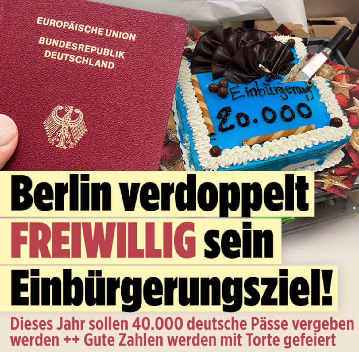 Was zum Henker stimmt nicht mit denen??! Das Lamm führt sich selbst zur Schlachtbank … Wir leben in einer Dystopie!
#Berlin #Einbürgerung #Passdeutsche #DeutschlandHatFertig