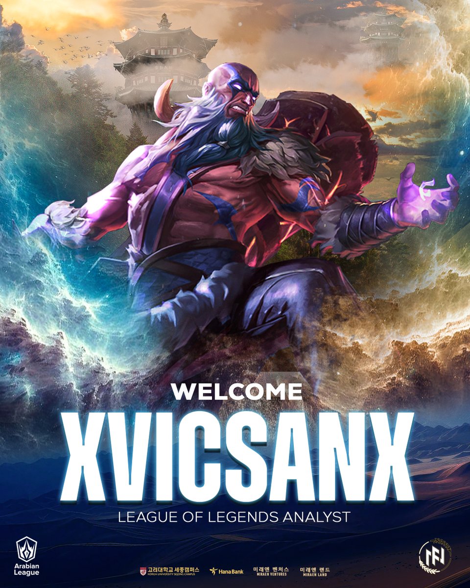 Welcome to the newest mind behind the numbers! We’re excited to welcome Victor ”Xvicsanx” as our League Of Legends Analyst.
#ArabianLeague #LoL #Esports #FNrising