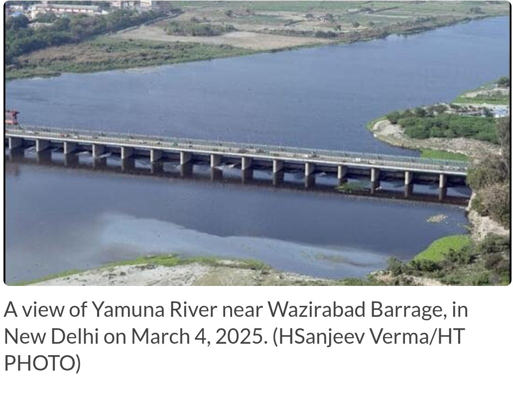 Chain of dams and barrages Dakpathar, Hathnikund, Tajewala &amp; many more trap its waters for cities, farms &amp; industries, starving the river of its lifeline. Cut off from its own flow, the river turns into a drain downstream. Yamuna in Delhi now considered ecologically dead. 11/16