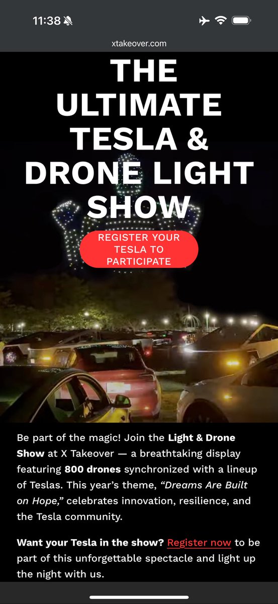 Teslalightshows's tweet image. 🚨 VOLUNTEER NEEDED 🚨
I’m looking for an FVP Pilot to help us out with an idea for our MASSIVE @Tesla Light & DRONE Show next Friday at @thextakeover with @teslaownersSV, @NLDS_DroneShows, @play_tediddle & with an EPIC formation by @TeslaClubAT… Ping Me ✨✨✨
