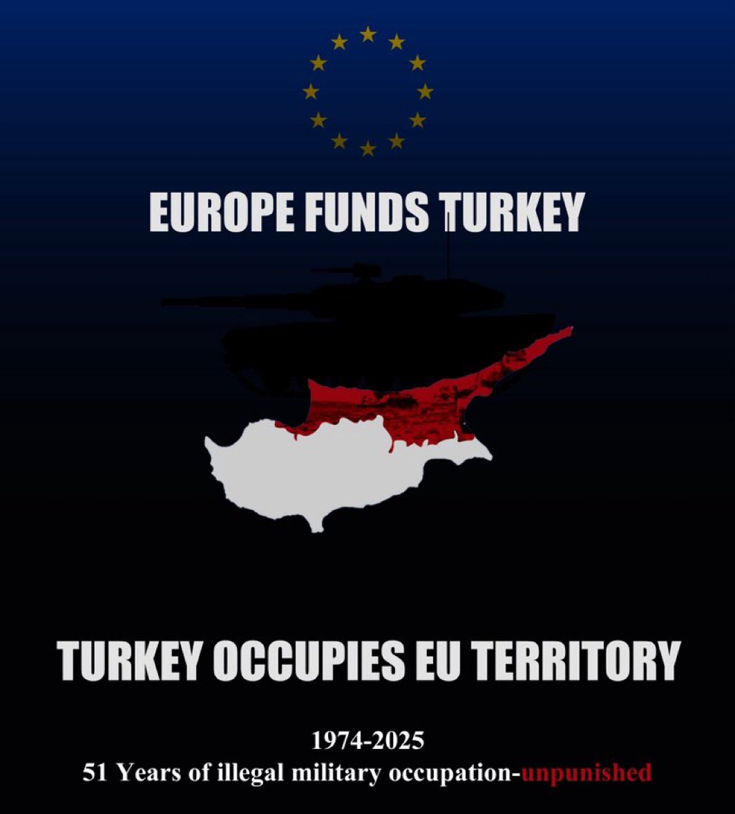 GreekReporterr's tweet image. The 1974 Turkish invasion of Cyprus was not a peace operation. It was a brutal act of aggression against Hellenic soil.
For fifty years, Turkish troops have illegally occupied sovereign Cypriot territory. This is not a frozen conflict. It is an ongoing crime. Cyprus is Greek.…