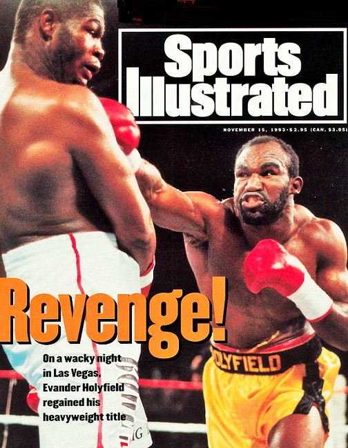 HVYWeightHeroes's tweet image. Riddick Bowe and Evander Holyfield on the cover of Sports Illustrated in 1993 after their 2nd duel, the famous "Fan Man" fight in Las Vegas. "Real Deal" Holyfield avenged his 1992 defeat to "Big Daddy" by 12 round majority decision. #Heavyweight #History #Boxing