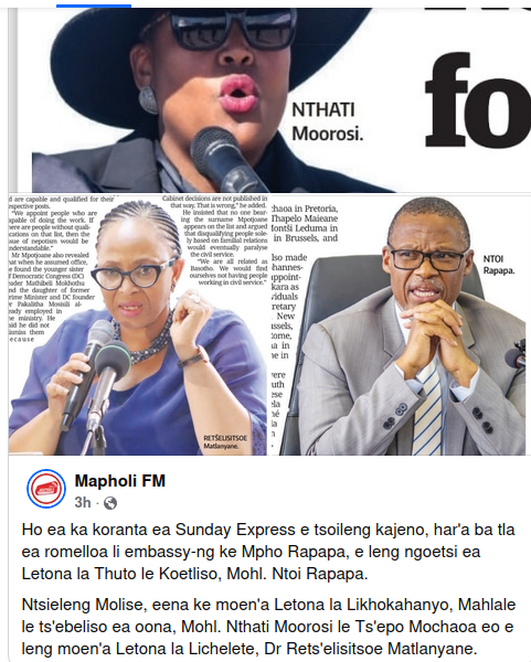 #Lesotho is turning into a family company!

Cross marriages and hiring our sons and daughters to take over!

If we don't fight for our country no one will.

PM is not our side, RFP is not either. It will only get worse if we let it happen!
