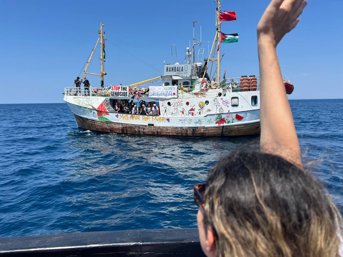 GFFAusGroup's tweet image. 'Handala' has left Italy and is sailing to Gaza! #freedomflotilla #BreakTheSiege