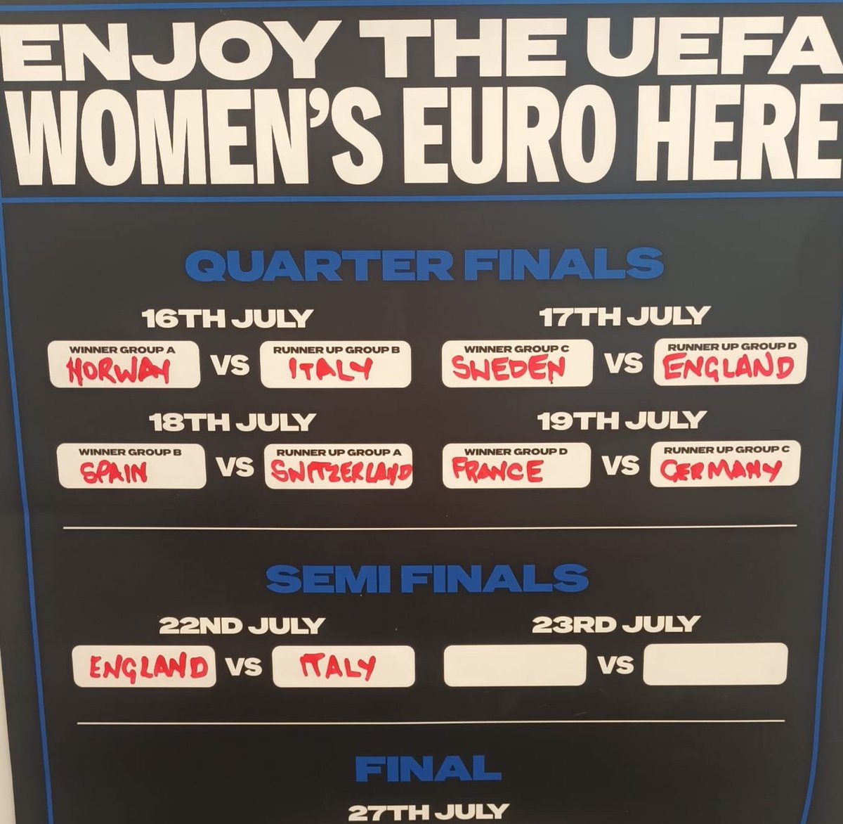 DROITWICH SPA FC (C) (@droitspafc) on Twitter photo 📺🦁
Join us at the Kingy's Pavilion Bar for the <a href="/UEFAWomensEURO/">Now @WEURO 📲</a> Championship final stages!
Tuesday & Wednesday's Semi Finals, as well as Sunday's Final are all on the big screen!
🍻 Draught from £4
🫡 See you there!
🏴 📺🦁
Join us at the Kingy's Pavilion Bar for the <a href="/UEFAWomensEURO/">Now @WEURO 📲</a> Championship final stages!
Tuesday & Wednesday's Semi Finals, as well as Sunday's Final are all on the big screen!
🍻 Draught from £4
🫡 See you there!
🏴