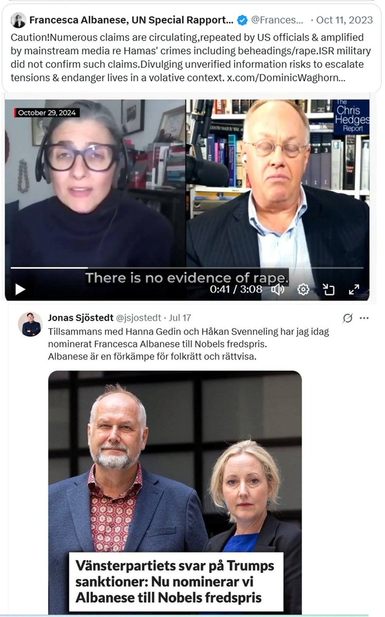 GurThomas's tweet image. Vidare kommer Vänsterpartiet och Jonas Sjöstedt att också nominera till Nobelpriset i
Medicin - Paolo Macchiarini
Fysik - Erich von Däniken
Kemi - Uri Geller
Litteratur - Jan Guillou
samt
Sveriges Riksbanks pris i ekonomisk vetenskap till Alfred Nobels minne - Harald Mix