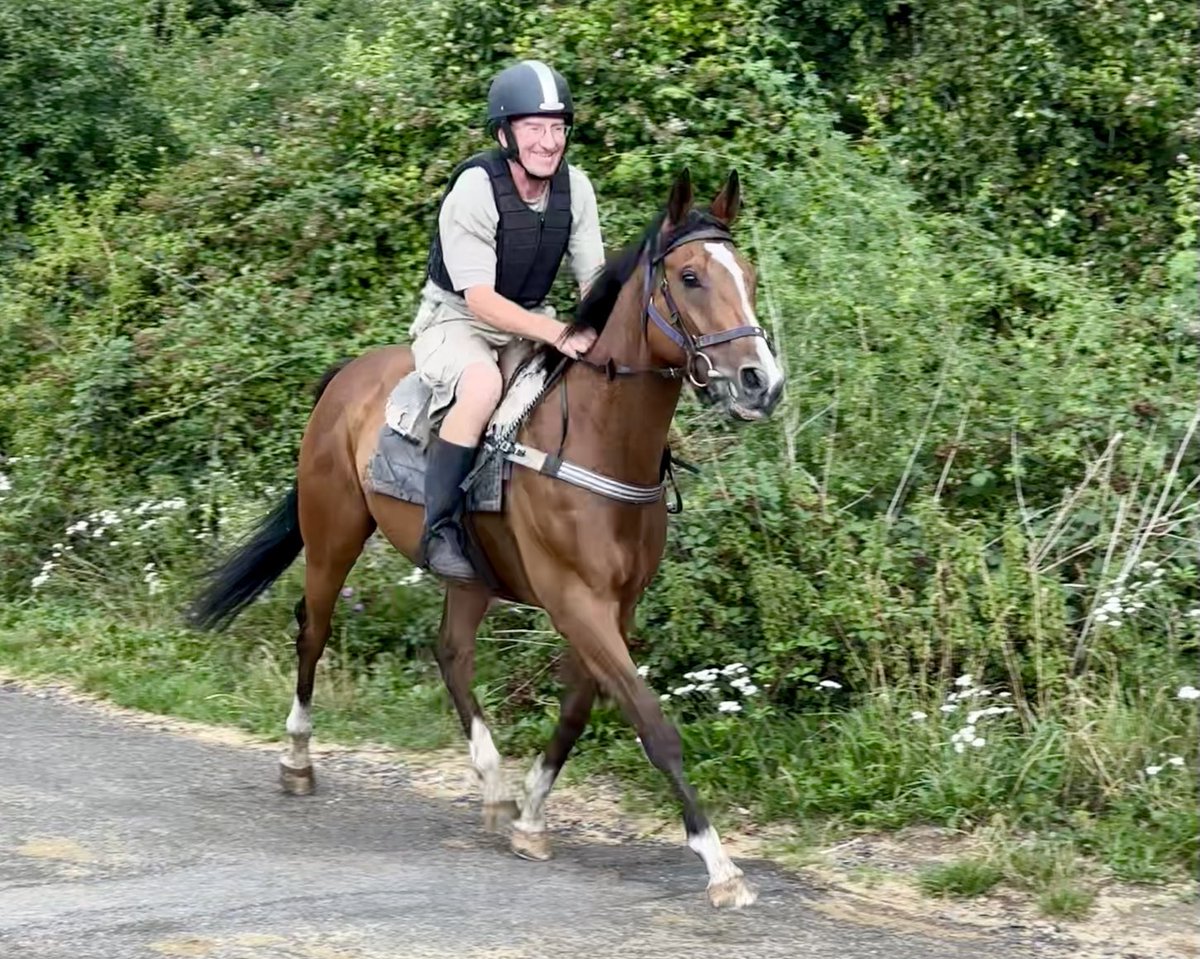 CollingsBerry's tweet image. Two of my favourite shiny happy people: @JohnWathenBerry and Dereham, doing their best impression of a boy scout heading off to pony club camp.