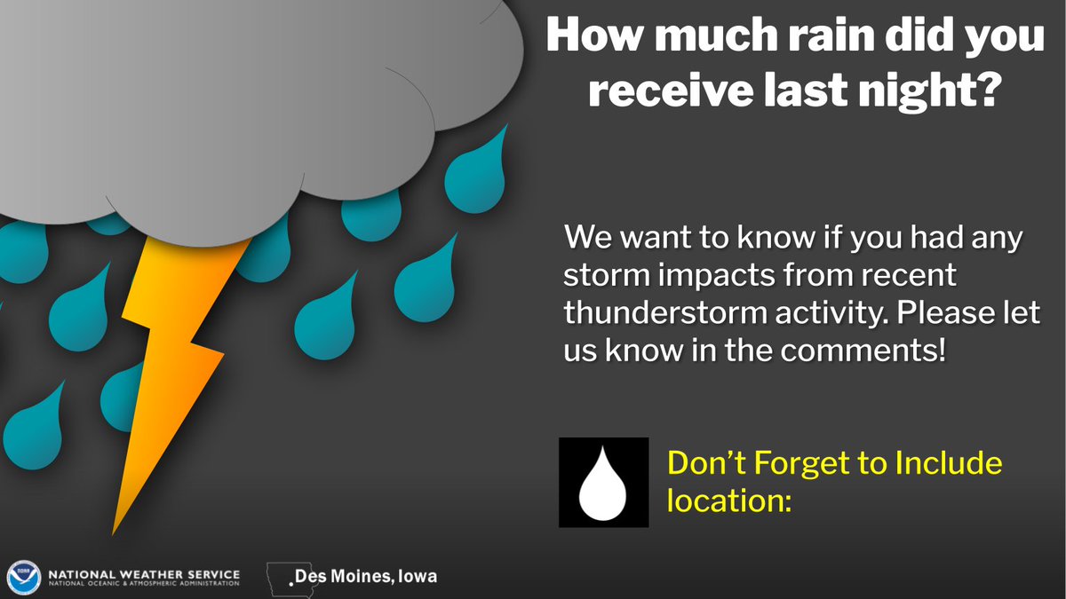 NWSDesMoines's tweet image. We had a lot of rainfall last night! How much did you receive? Let us know in the comments. #iawx