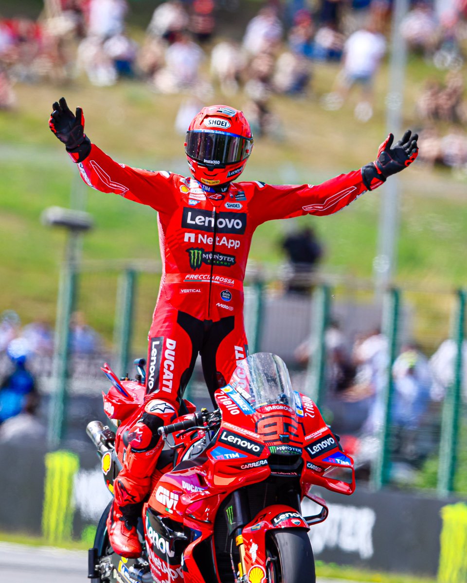 Back to back to back to back to back doubles. 

First ever Ducati rider to win 5 races in a row. 

Absolute alien👽