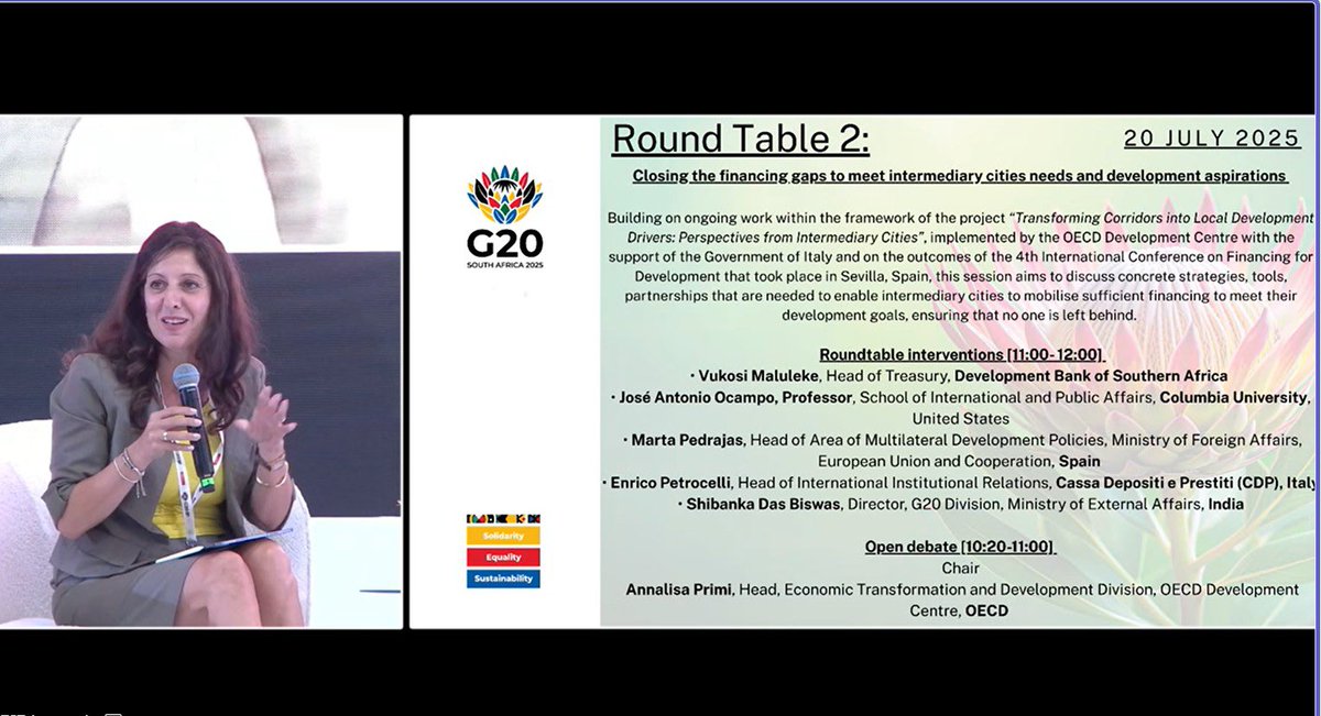 enricopetro's tweet image. Joining the #G20 Annual Meeting on Intermediary Cities & #SDGs Localisation hosted by @g20org, @OECDdev & @UNHABITAT.
Timely dialogue on turning infrastructure & economic corridors into engines of local development—driven by community ownership, innovative finance & partnerships.