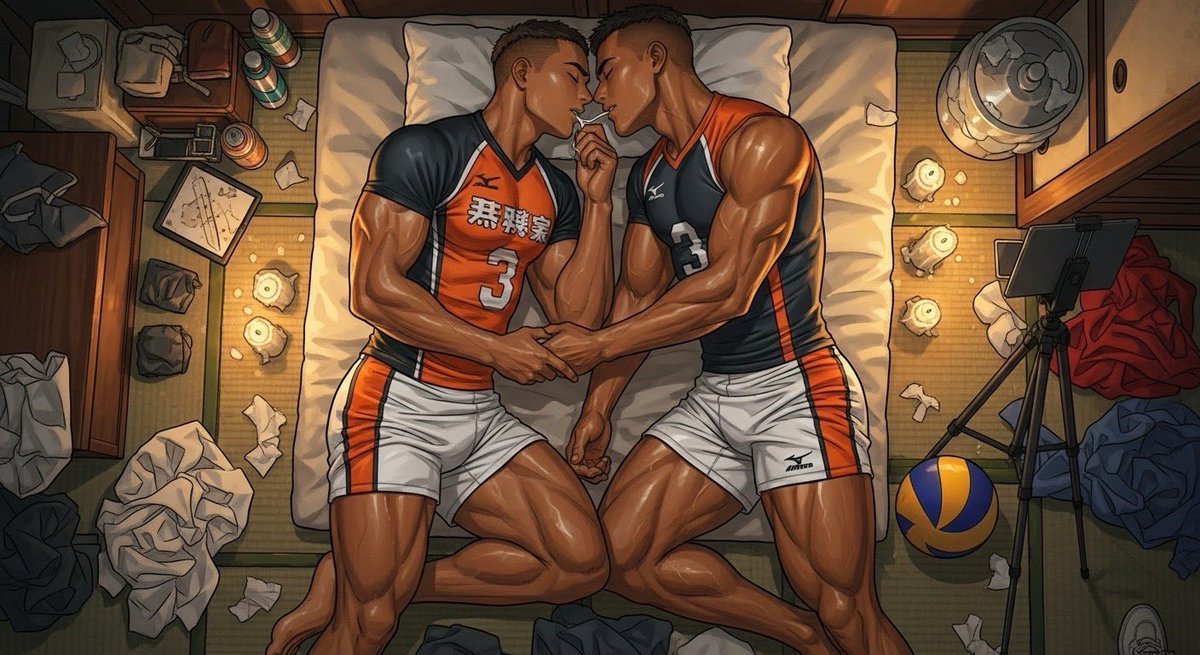 A passionate moment between volleyball players —
Tried an anime-style version this time 😇 What do you think?
排球选手之间的深情一刻——
这次尝试了动漫风格的呈现 😇 你觉得怎么样？
배구 선수들 사이의 진한 순간 —
이번엔 애니메이션 스타일로 만들어봤어요 😇 어떤가요?