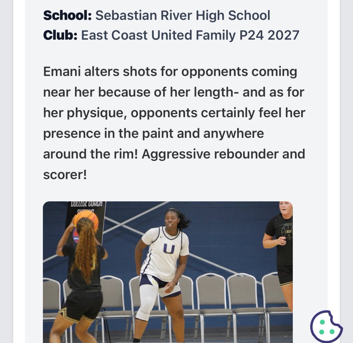 PryorMani's tweet photo. Thanks @PrepGirlsHoops for this ✍🏾update. This game means so much @ECunitedbball E’Mani Pryor- 4.1 g.p.a/ class of 27/ 6’1/ C/F/ Plays for ECU girls basketball 2027 family #basketball #center #defense #ecubasketball #classof27 #NCAAWBB #CollegeRecruiting https://t.co/RmWDCF287D