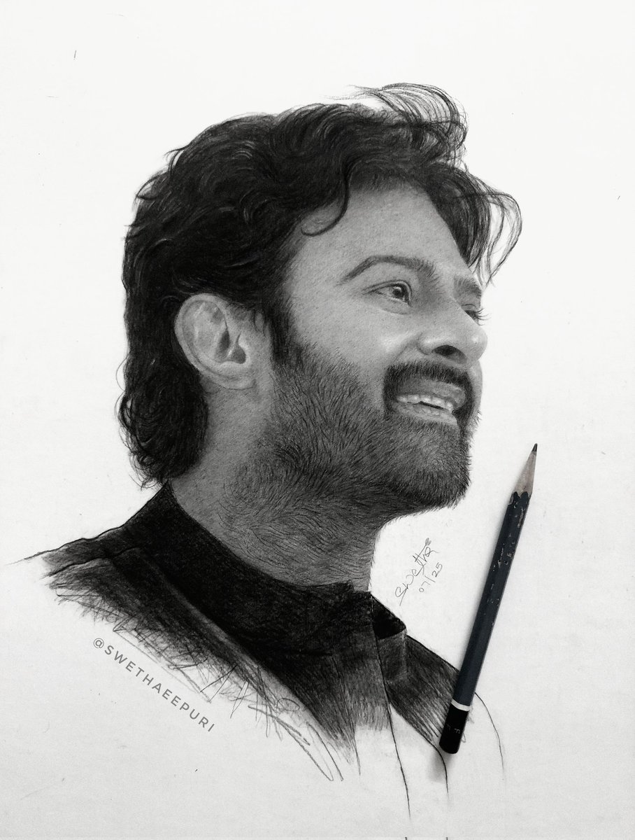 swethaeepuri's tweet image. Drawing done by me:) 
#swethaeepuri #drawing #Prabhas