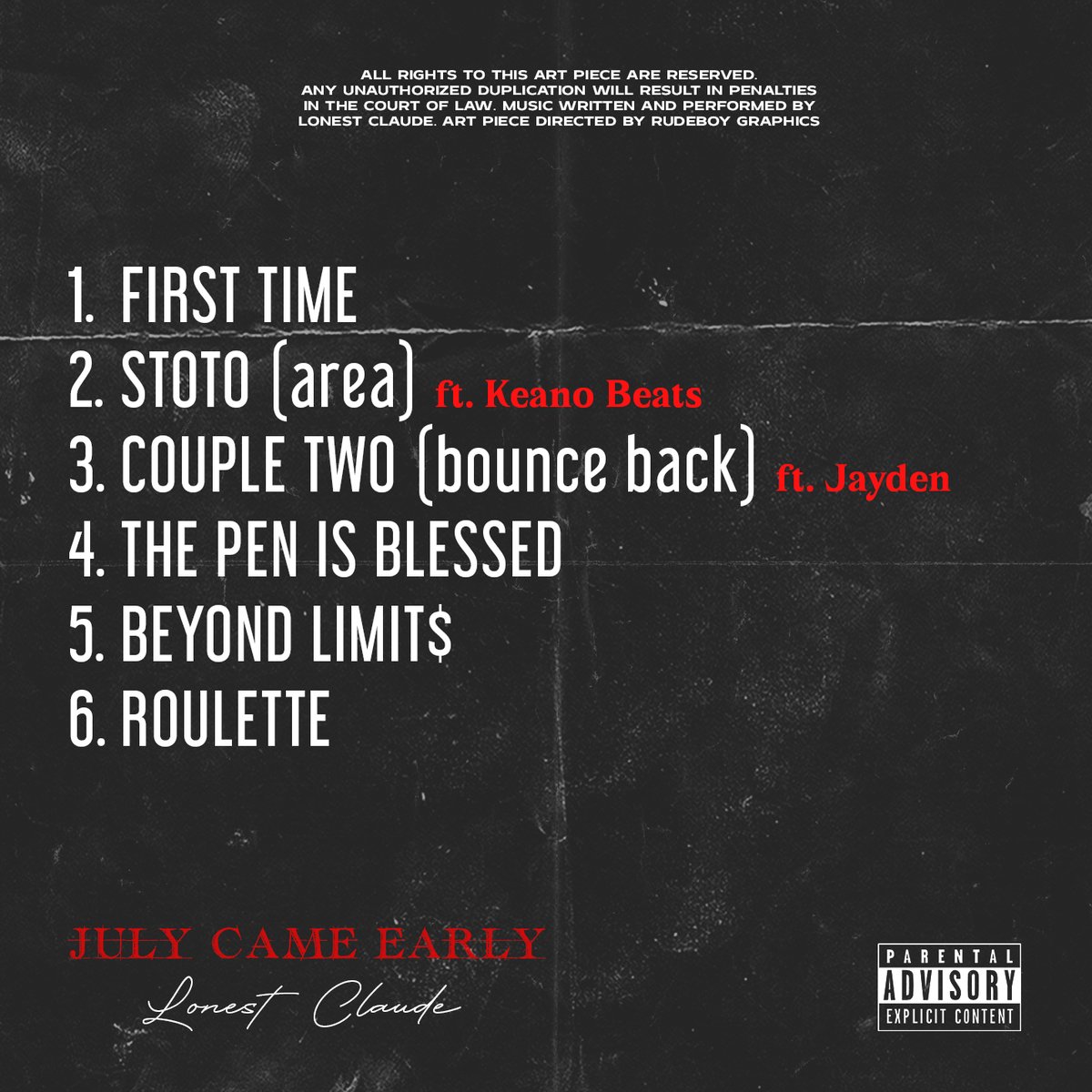 My latest offering; July Came Early Pt. 1 Now available across DSPs. TAP IN💿🍽️

🎨🖼️: <a href="/rudeyyofficial_/">𝕻 A𝖓𝖌𝖊𝖑$</a> 
ditto.fm/july-came-earl…