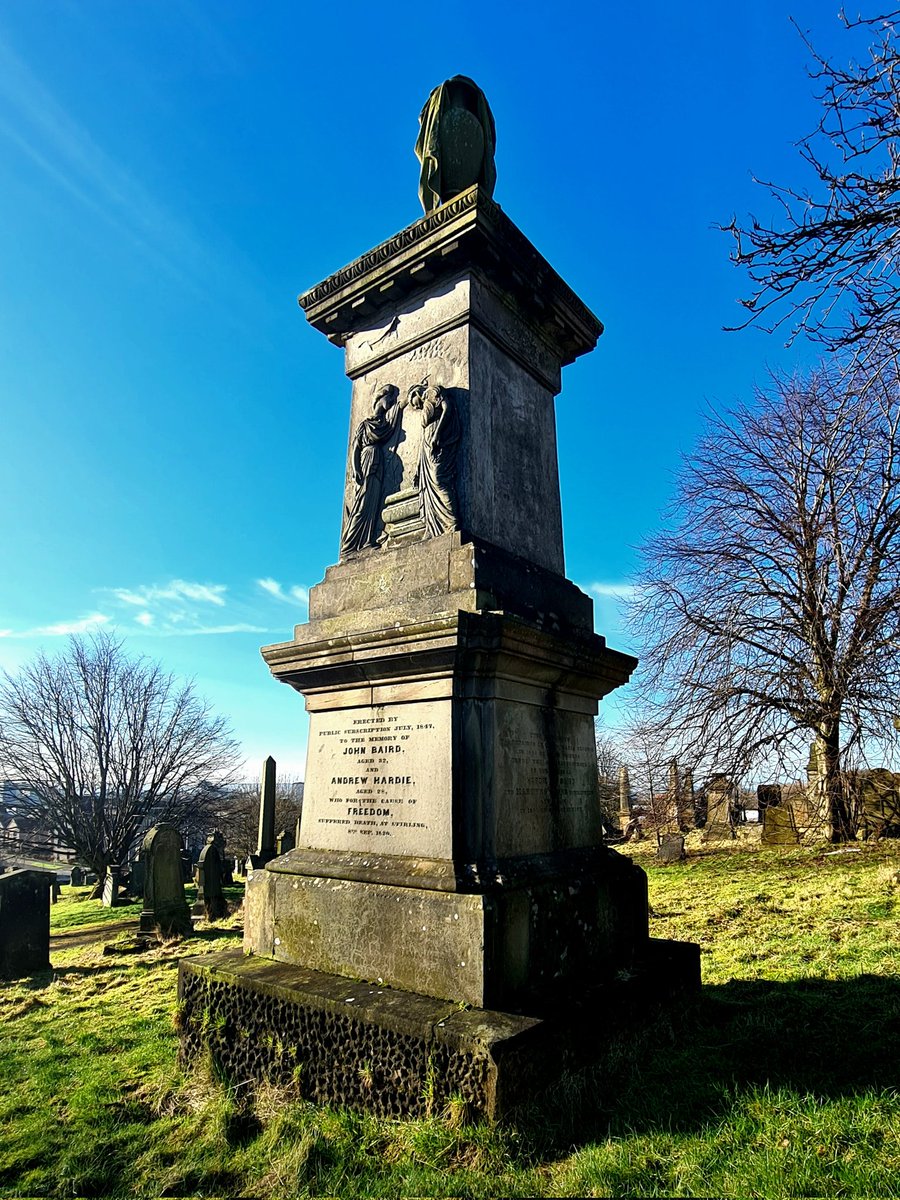 The Martyrs' Monument in Sighthill Cemetery in Glasgow. One of four monuments to those who died or were executed in the Radical War of 1820, a pivotal moment in the fight for workers' rights in Scotland.

#glasgow #sighthillcemetery #radicalwar #martyrsmonument #scottishhistory