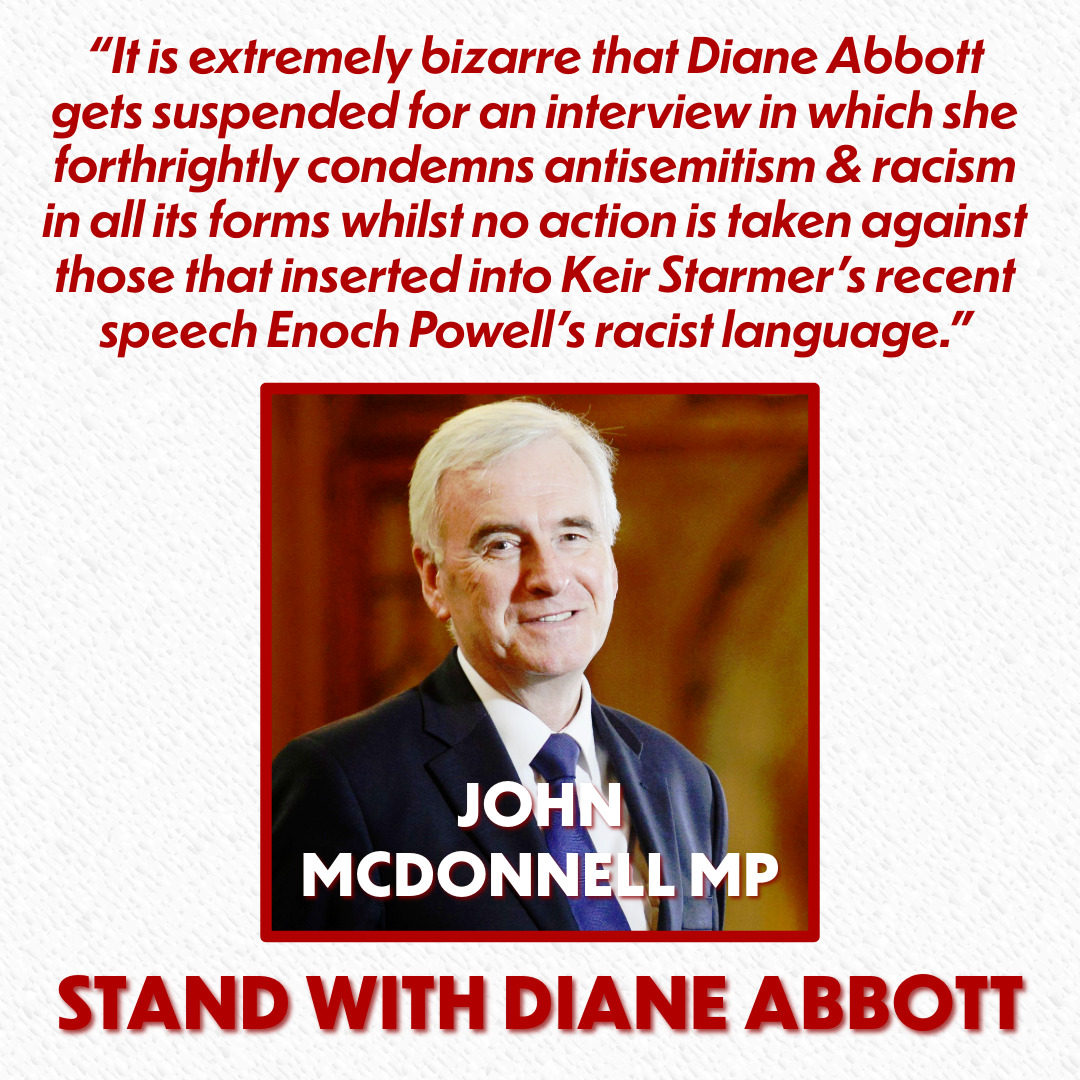 arise_festival's tweet image. ALERT - Let's get 30,000 to Stand with Diane Abbott 📢
✅ Add name 👉bit.ly/WeStandWithDia…
✅ Forward on WhatsApp & socials
Join @johnmcdonnellMP in supporting @HackneyAbbott , a champion of the politics of equality, peace & social justice & send a clear message to Starmer ✊
