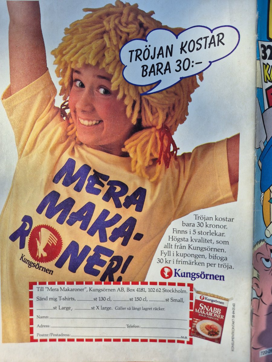 Kastar er tillbaka till 1987 när Kungsörnen köpte annonsplats för att sälja reklamtröjor på postorder och tog betalt i frimärken. 
😊

#businessmodel #admin  #automation #AI